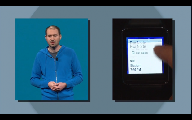 Die Präsentation von Android Wear während der Google I/O. (Screenshot: Golem.de)